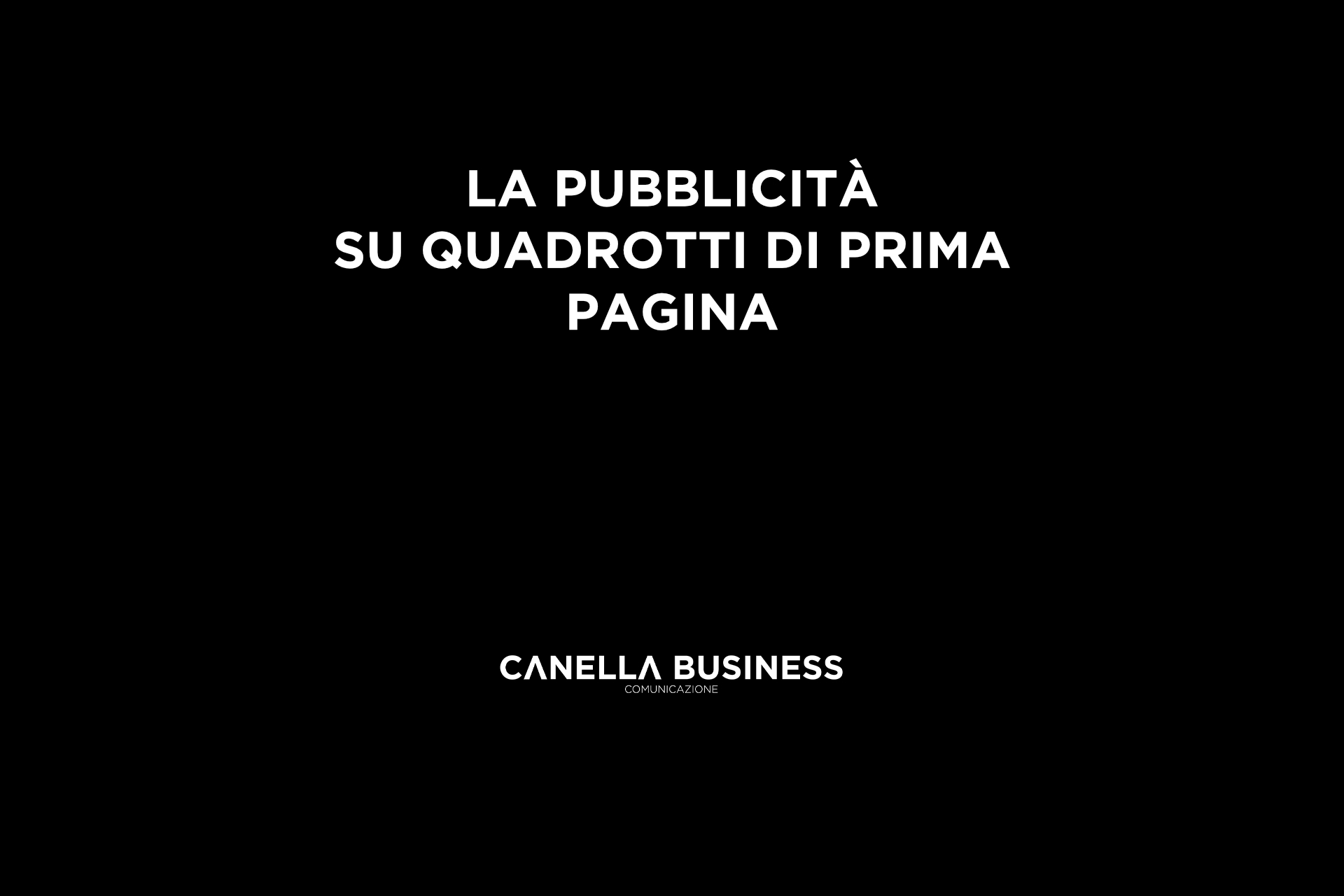 La pubblicità su quadrotti di prima pagina