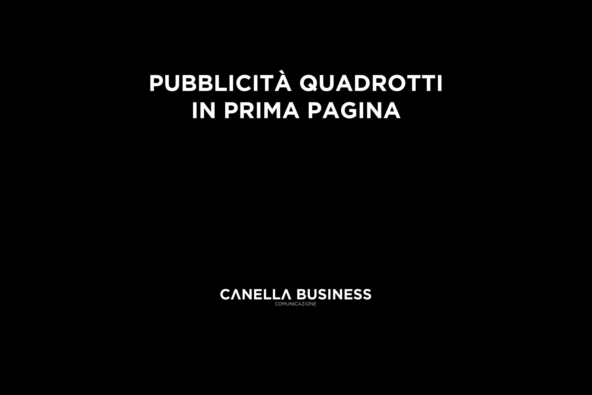 Pubblicità quadrotti in prima pagina